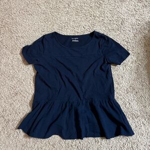Talbots Navy Cotton Blouse